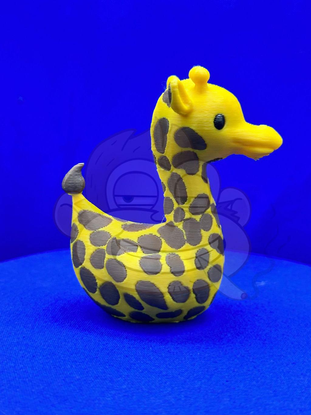 Giraffe Duck: 3D Printed Yellow & Brown Duck