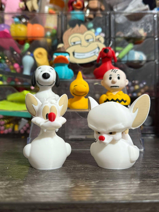 Pinky and the Brain duck- jeep tag - desk decor -duck