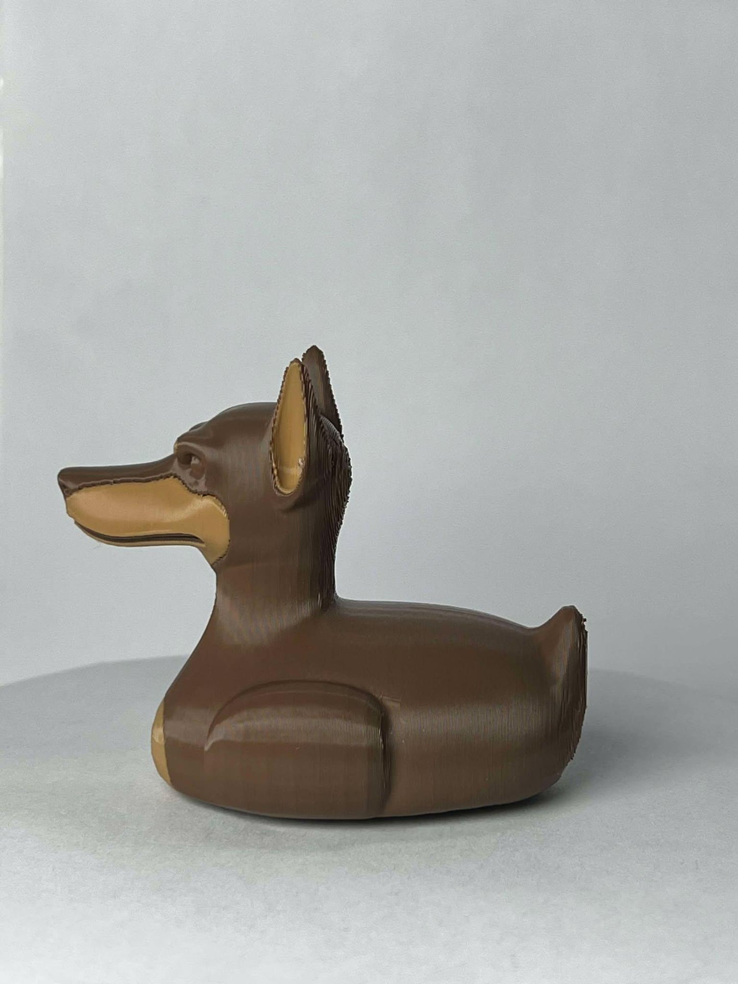Brown Doberman Duck - Jeep Ducking Character for Collectors - PVC Free, Unisex, Fun and Nostalgic Design