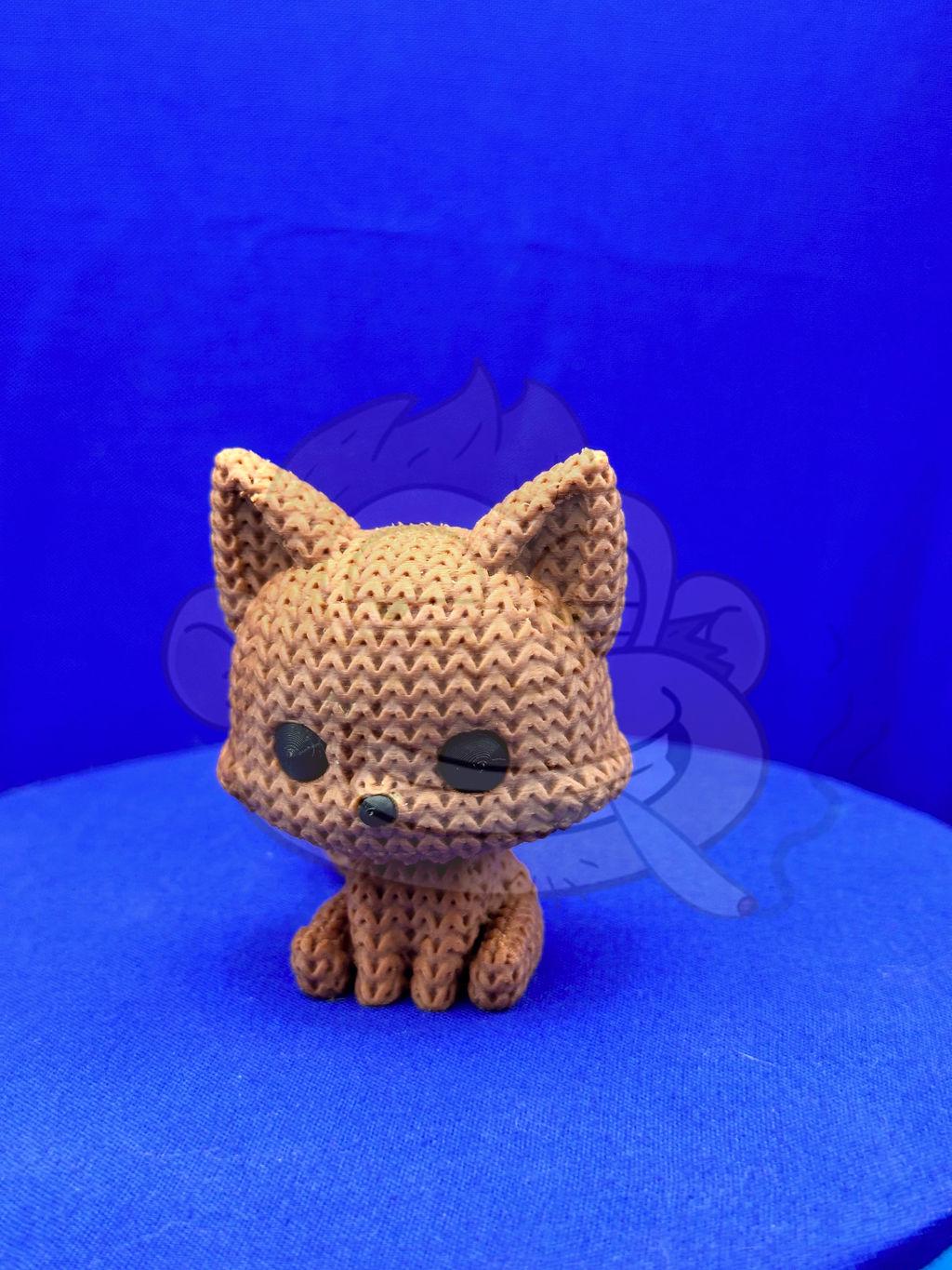 Knitted Fox Decor: 3D Printed Desk Accessory