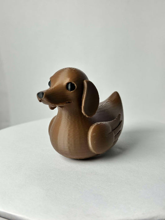 Dachshund Duck - Jeep Ducking Character for Collectors - Brown Dachshund dog - PVC Free, Unisex, Fun and Nostalgic Design