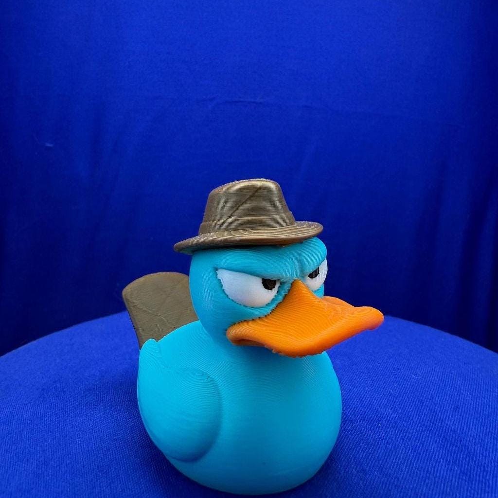 Perry the Platypus Duck - 3D Printed - Jeep ducking - agent p