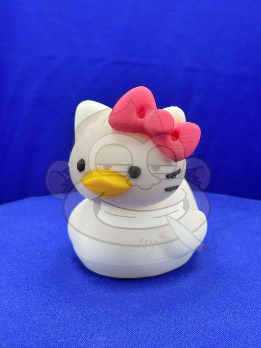 Hello Duck Inspired by Hello Kitty - Character Design with Pink Bow and Yellow Beak