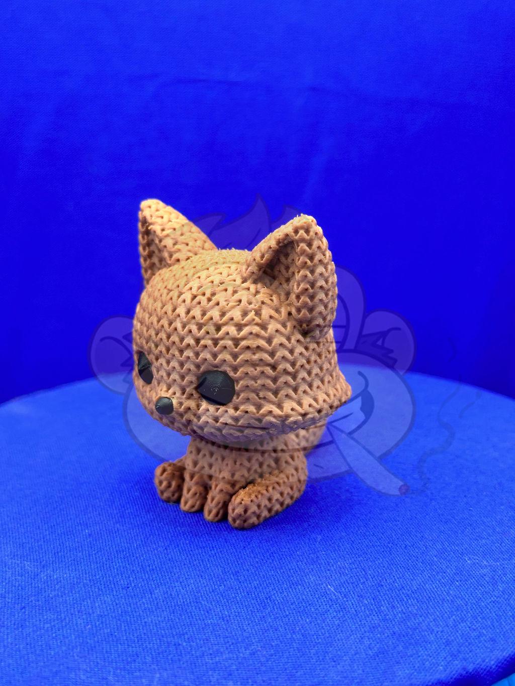 Knitted Fox Decor: 3D Printed Desk Accessory