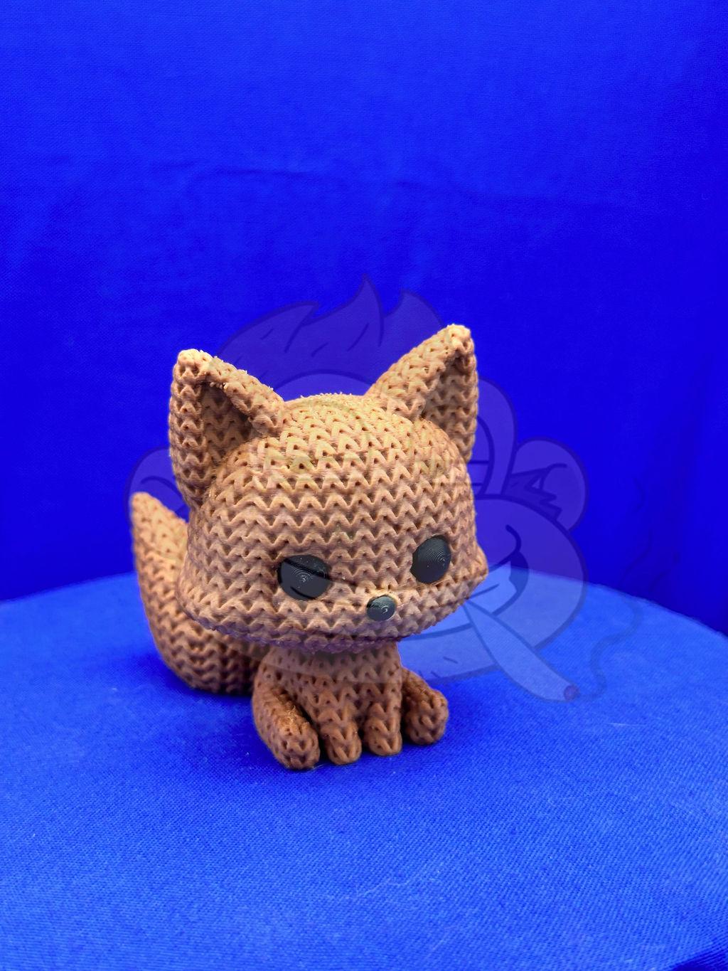 Knitted Fox Decor: 3D Printed Desk Accessory