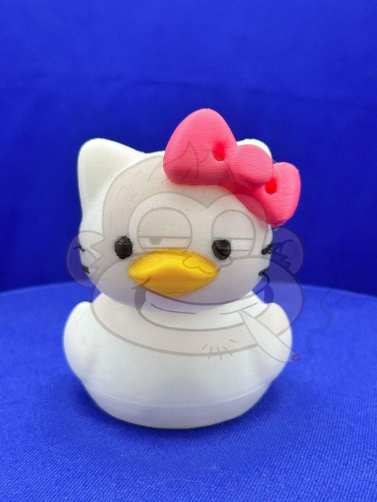 Hello Duck Inspired by Hello Kitty - Character Design with Pink Bow and Yellow Beak