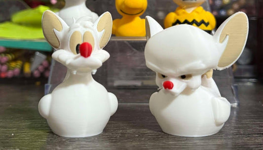 Pinky and the Brain duck- jeep tag - desk decor -duck