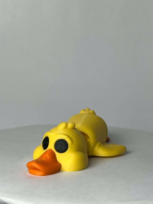 Duck Flexi  - 3D Printed - Flexie - Yellow duck With Orange Beak