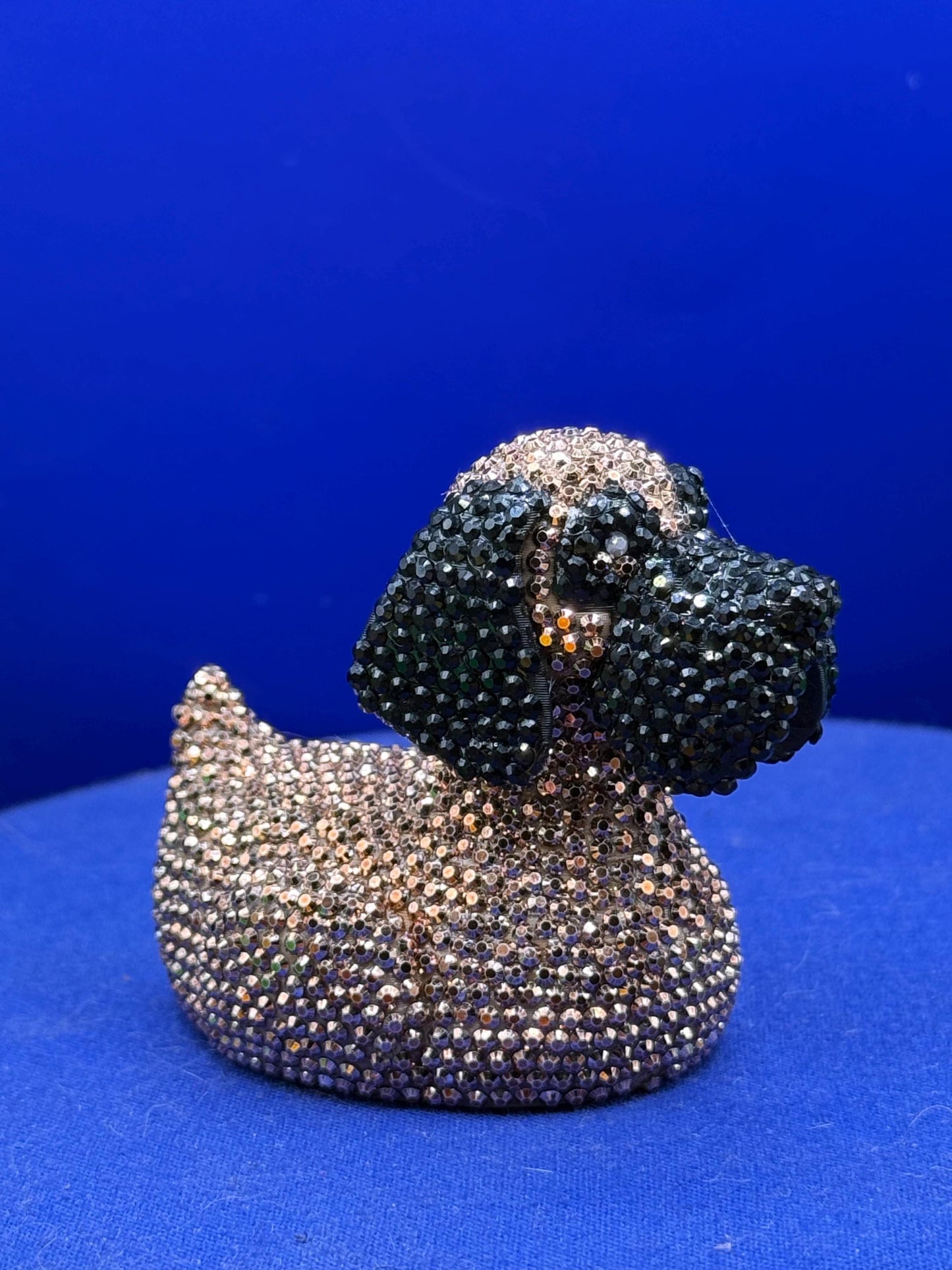 Great Dane Rhinstone Duck - mantel - Jeep Ducking Character for Collectors - fawn Dane, Fun and Nostalgic Design - bedazzled harlequin