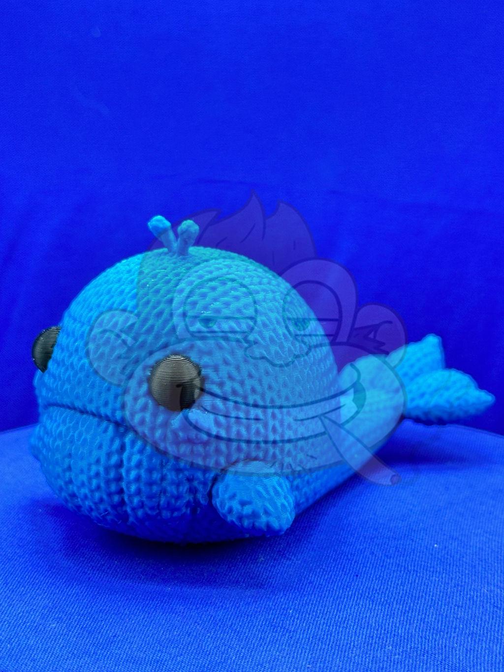 Knitted Whale Decor: 3D Printed Desk Accessory