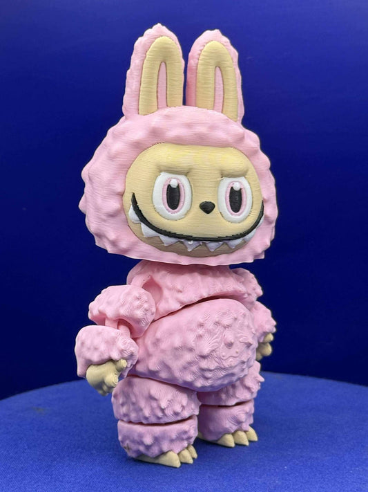 labubu  Flexi : Whimsical Articulated Figurine - labubu pink