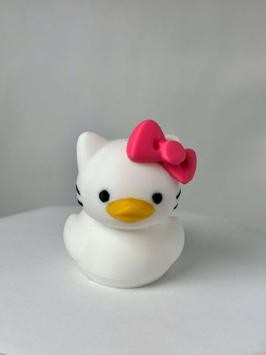 Hello Duck Inspired by Hello Kitty - Character Design with Pink Bow and Yellow Beak