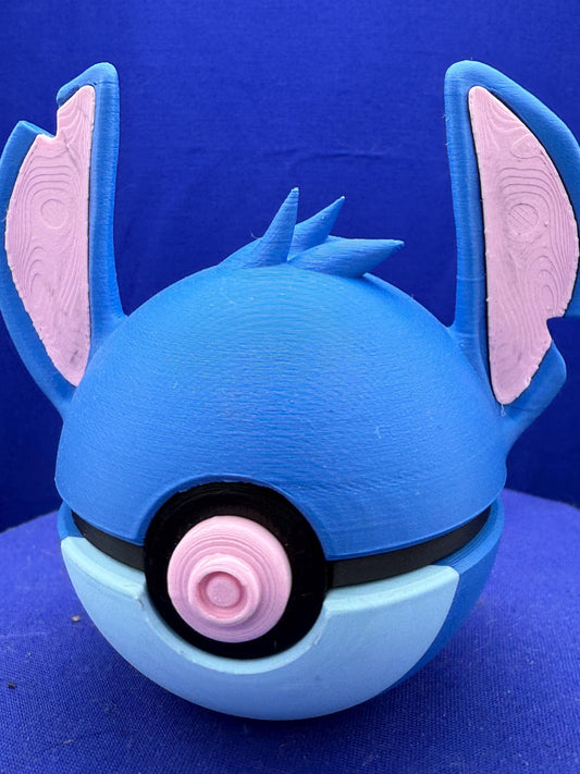 Stitch Pokeball - Blue and pink Pokeball -  Durable Design - Pokémon