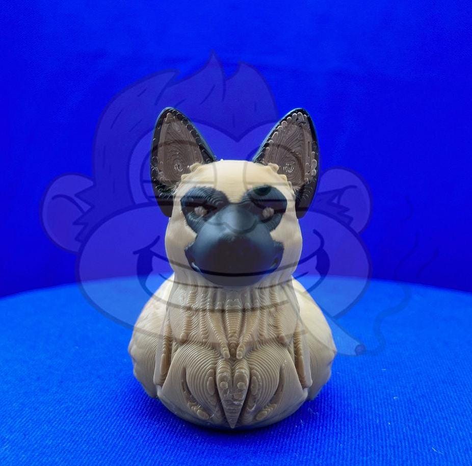 Belgian Malinois Duck: 3D PrintedJeep Ducking - decoration - Cruise Ducking