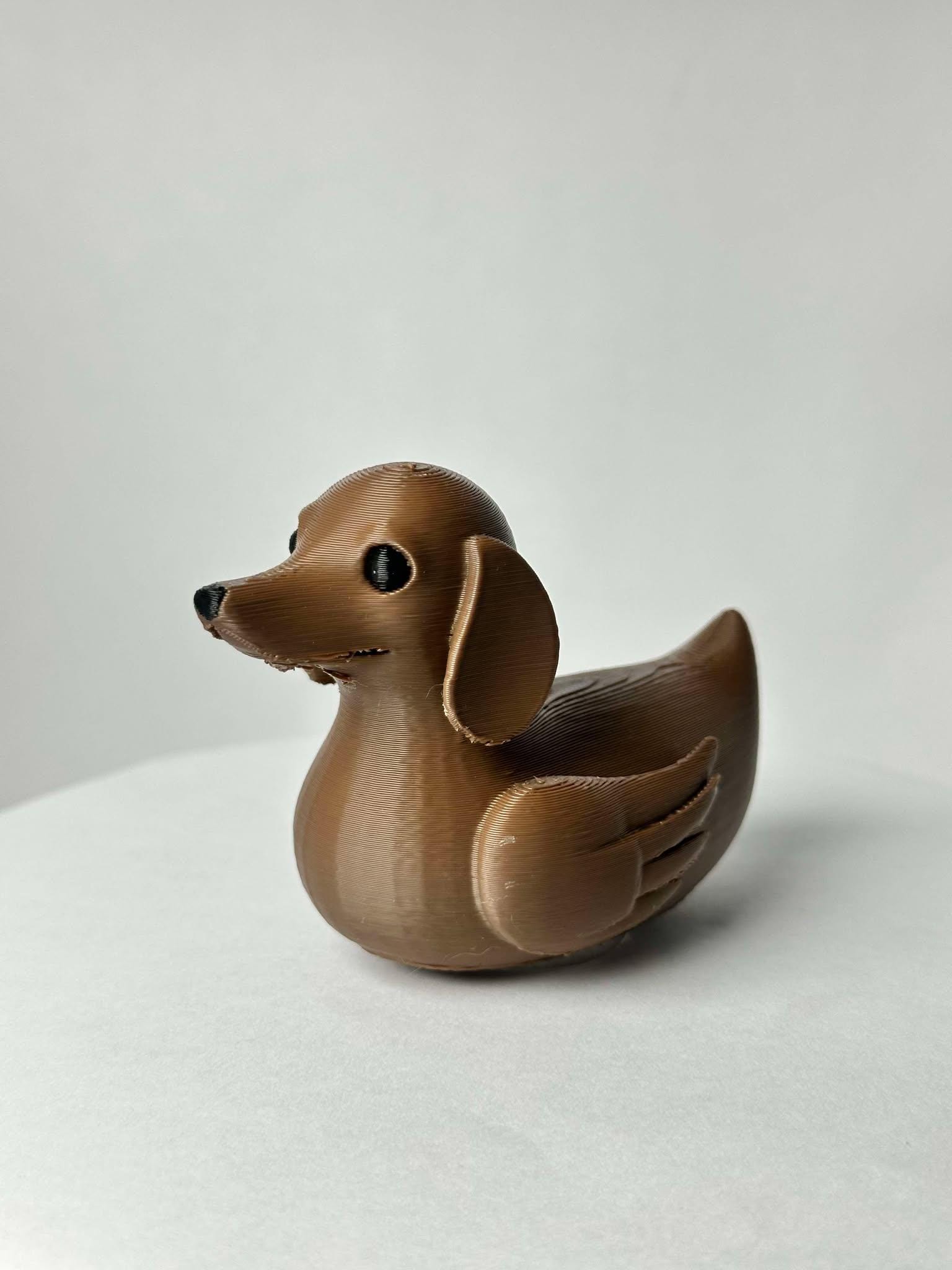 Dachshund Duck - Jeep Ducking Character for Collectors - Brown Dachshund dog - PVC Free, Unisex, Fun and Nostalgic Design
