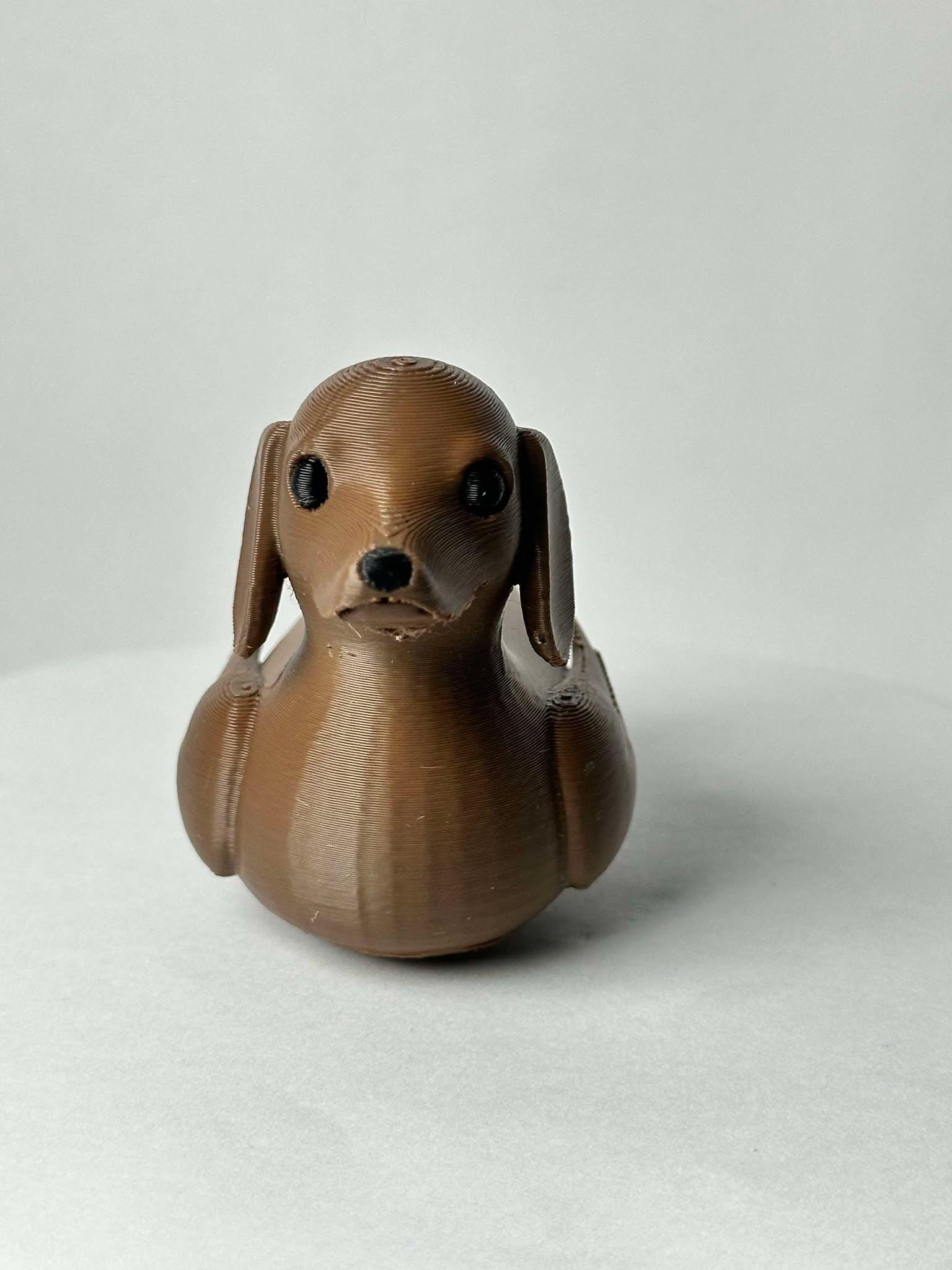 Dachshund Duck - Jeep Ducking Character for Collectors - Brown Dachshund dog - PVC Free, Unisex, Fun and Nostalgic Design