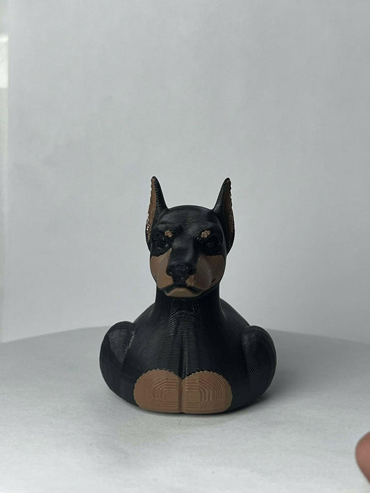 Black Doberman Duck - Jeep Ducking Character for Collectors - PVC Free, Unisex, Fun and Nostalgic Design