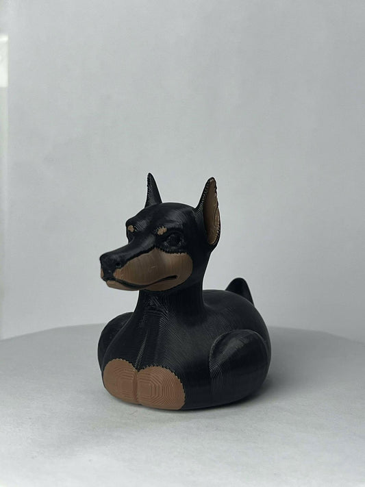 Black Doberman Duck - Jeep Ducking Character for Collectors - PVC Free, Unisex, Fun and Nostalgic Design
