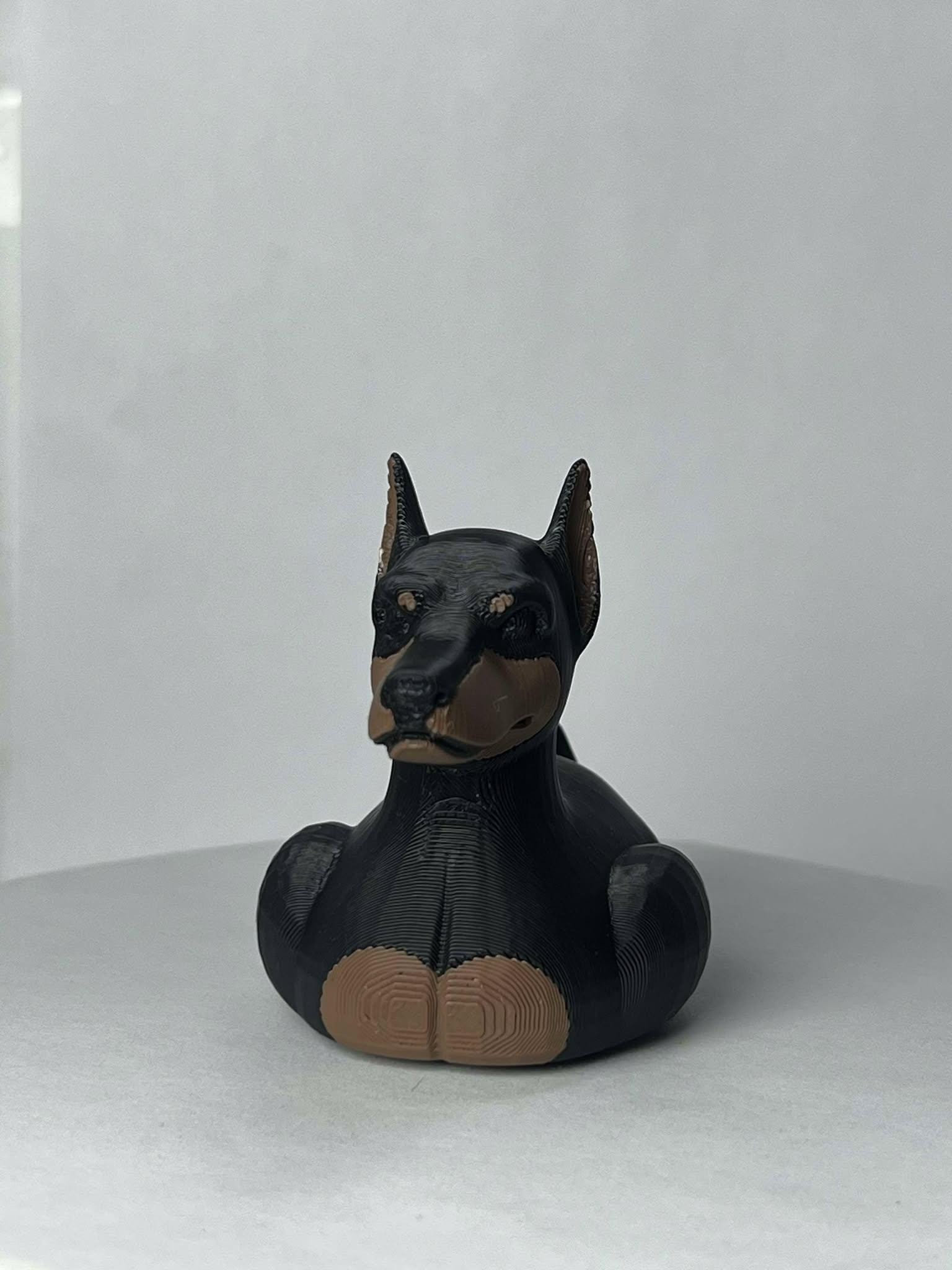 Black Doberman Duck - Jeep Ducking Character for Collectors - PVC Free, Unisex, Fun and Nostalgic Design