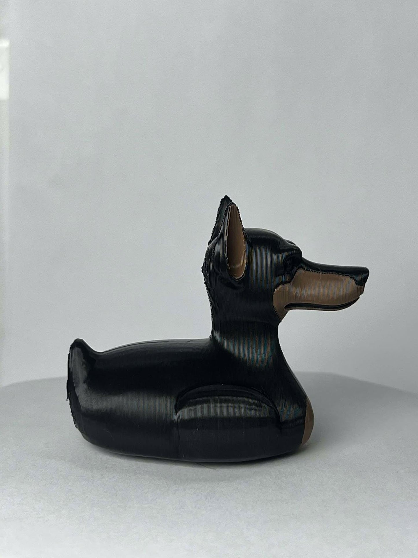 Black Doberman Duck - Jeep Ducking Character for Collectors - PVC Free, Unisex, Fun and Nostalgic Design