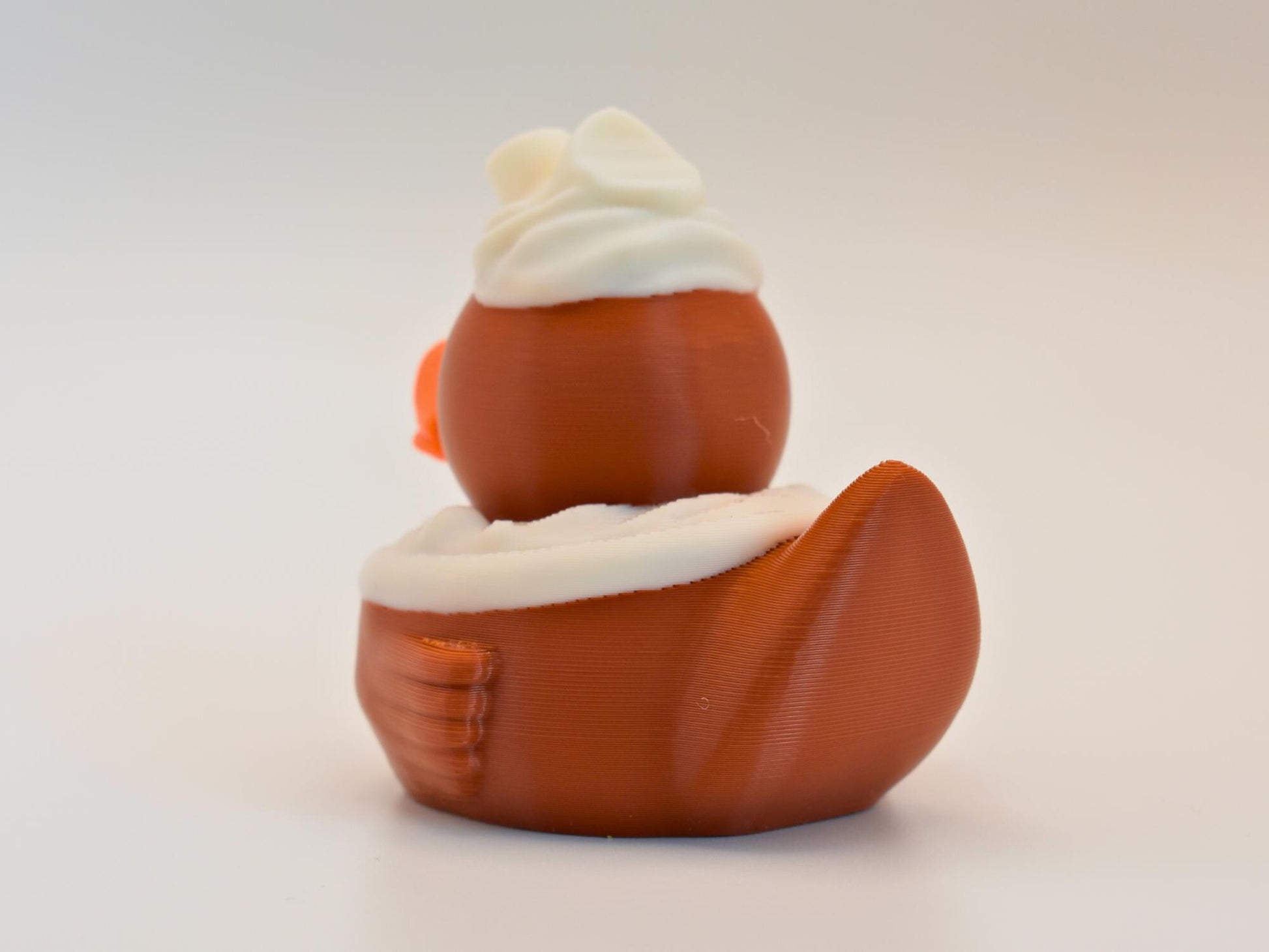 Hot Chocolate Duck- Cutie - 3D Printed - Hot chocolate - brown - white- Jeep ducking