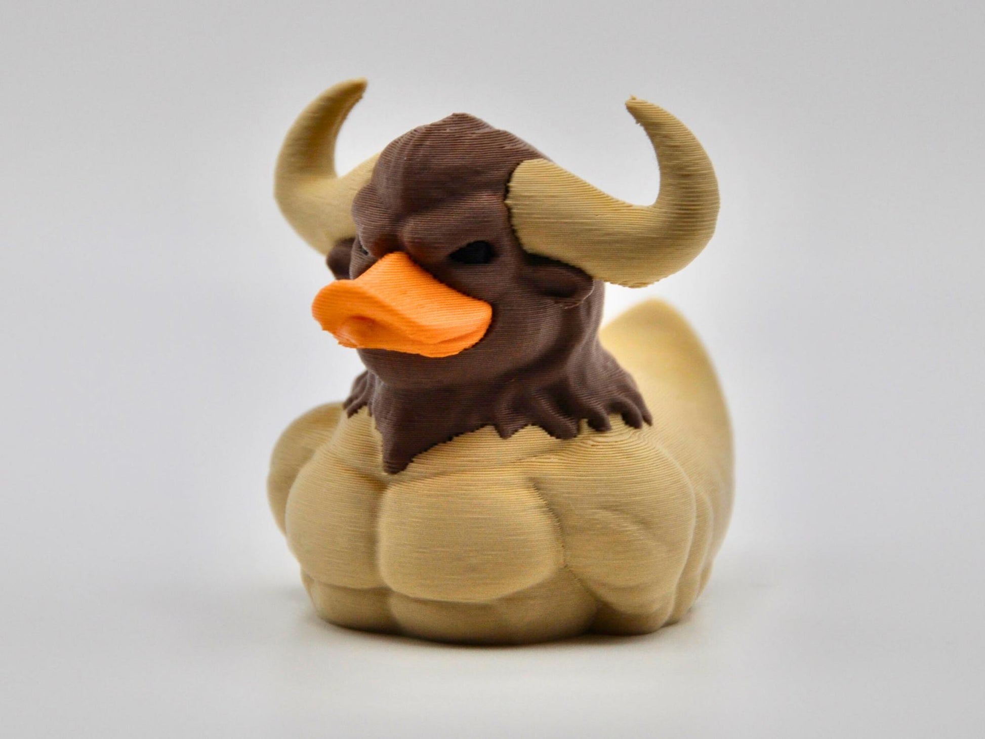 Minotour Duck - brown DUCK - duckjeeping - jeep - duck - long horn - cow - buff duck