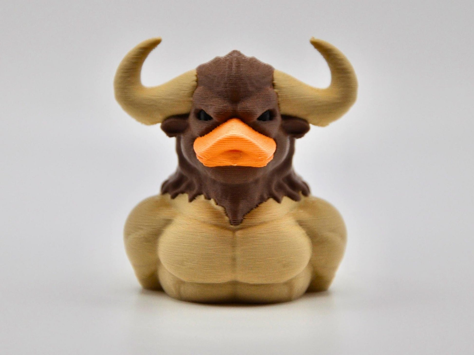 Minotour Duck - brown DUCK - duckjeeping - jeep - duck - long horn - cow - buff duck