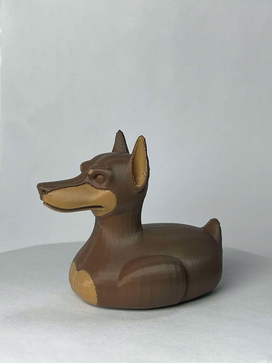 Brown Doberman Duck - Jeep Ducking Character for Collectors - PVC Free, Unisex, Fun and Nostalgic Design