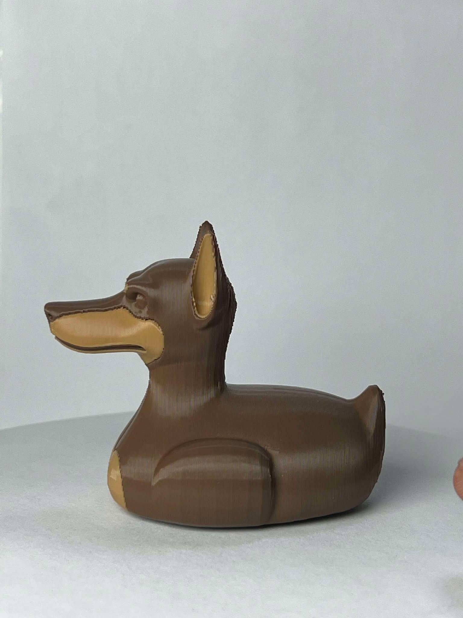 Brown Doberman Duck - Jeep Ducking Character for Collectors - PVC Free, Unisex, Fun and Nostalgic Design