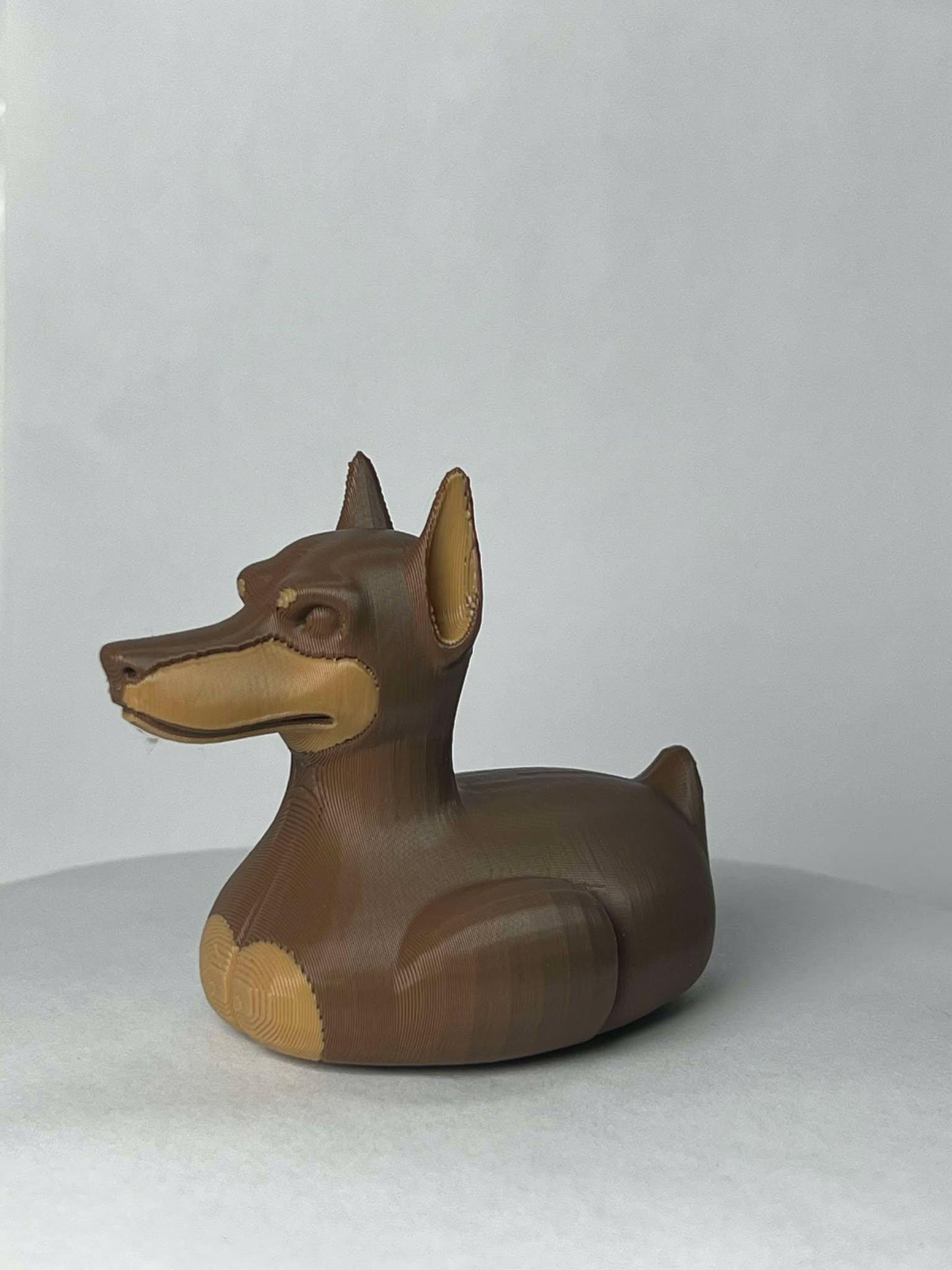 Brown Doberman Duck - Jeep Ducking Character for Collectors - PVC Free, Unisex, Fun and Nostalgic Design