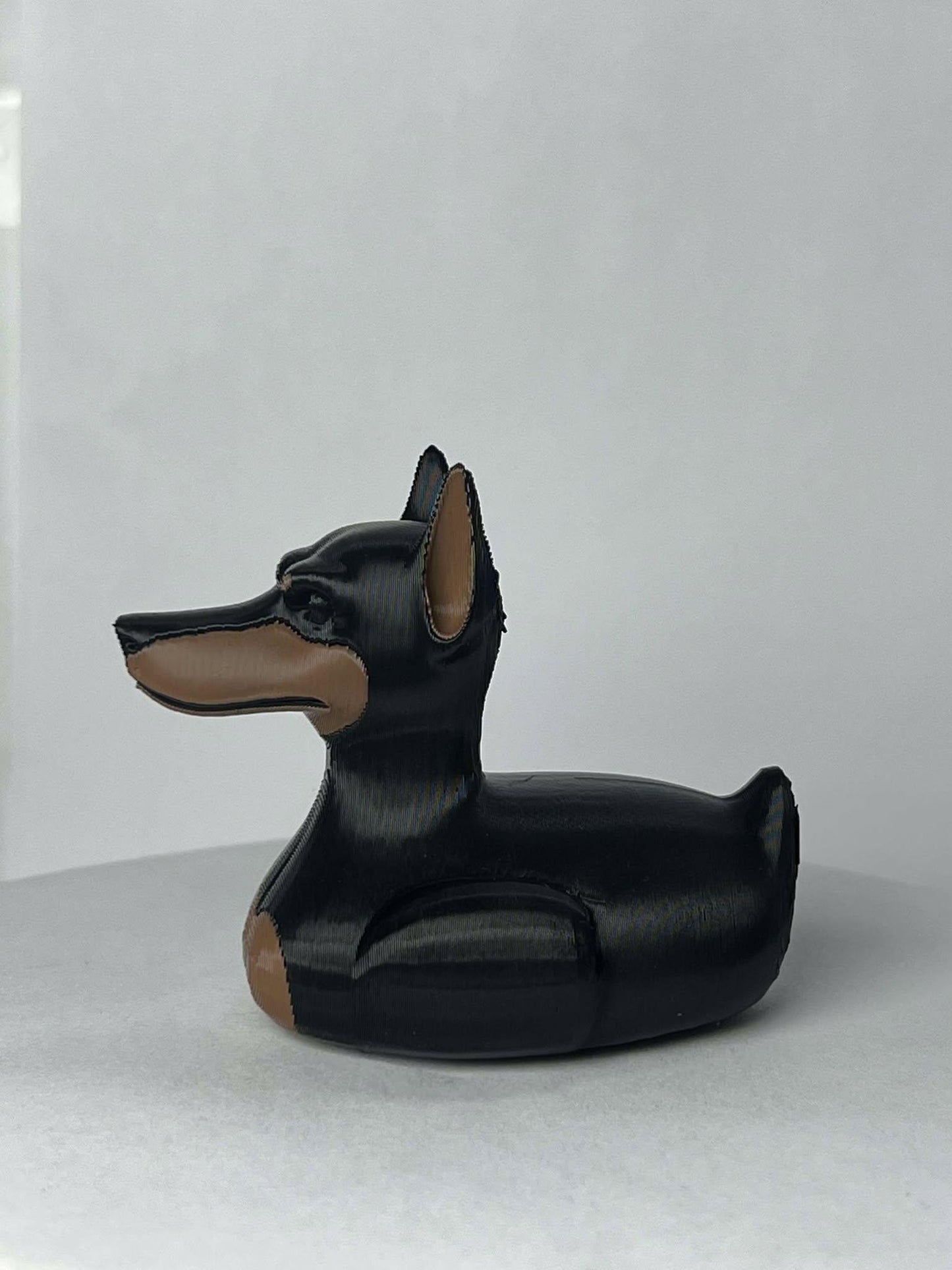 Black Doberman Duck - Jeep Ducking Character for Collectors - PVC Free, Unisex, Fun and Nostalgic Design