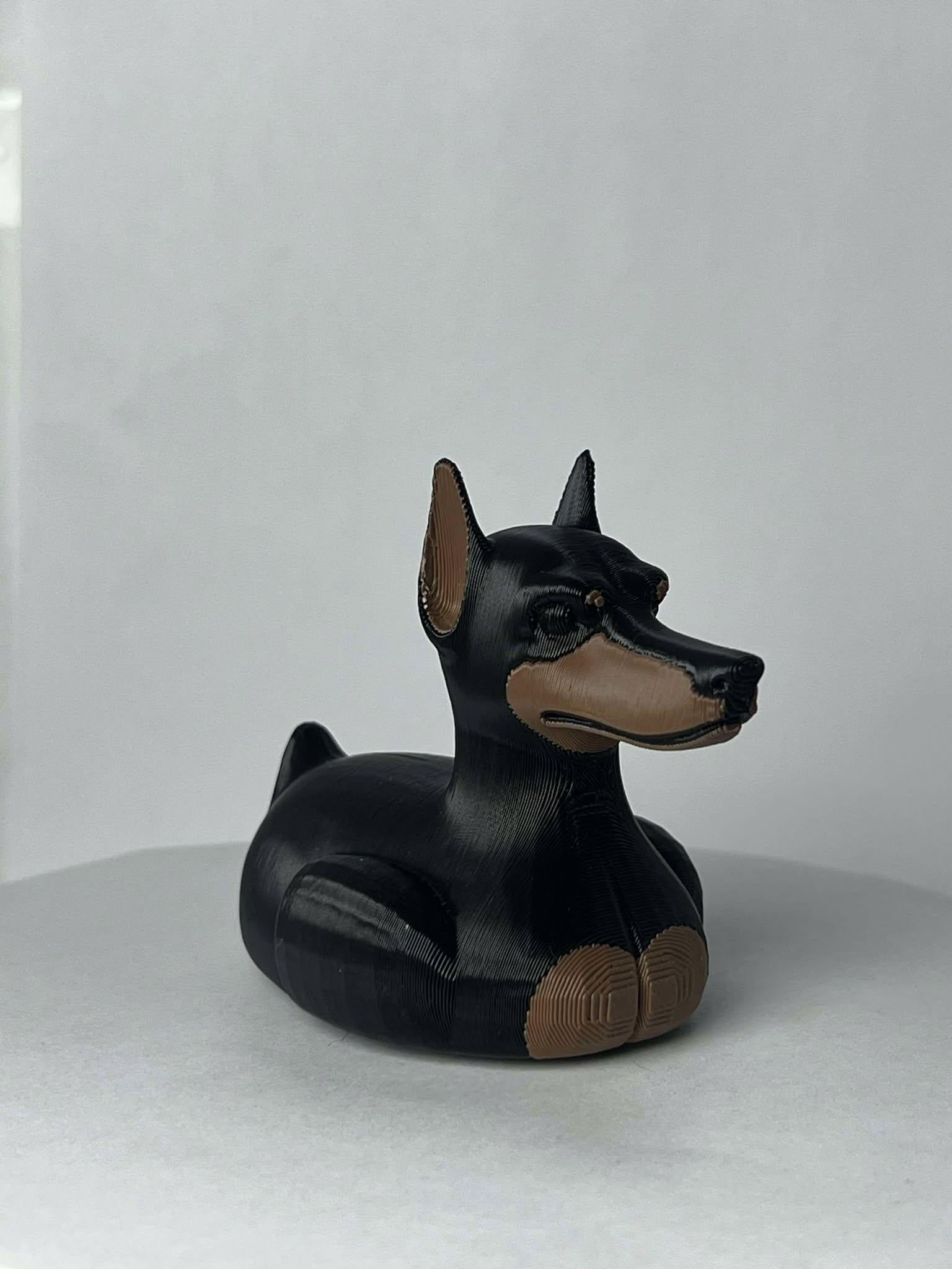 Black Doberman Duck - Jeep Ducking Character for Collectors - PVC Free, Unisex, Fun and Nostalgic Design