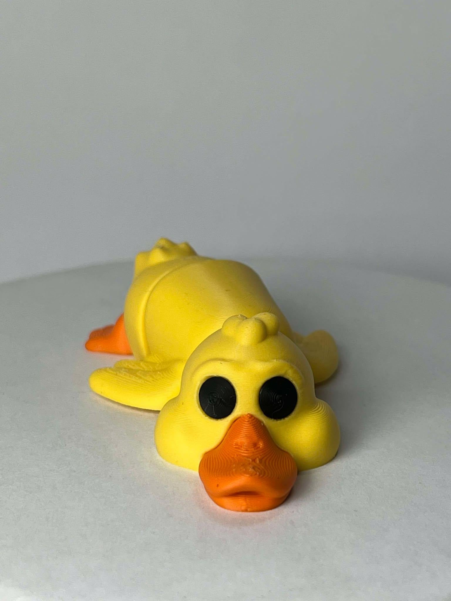 Duck Flexi - 3D Printed - Flexie - Yellow duck With Orange Beak