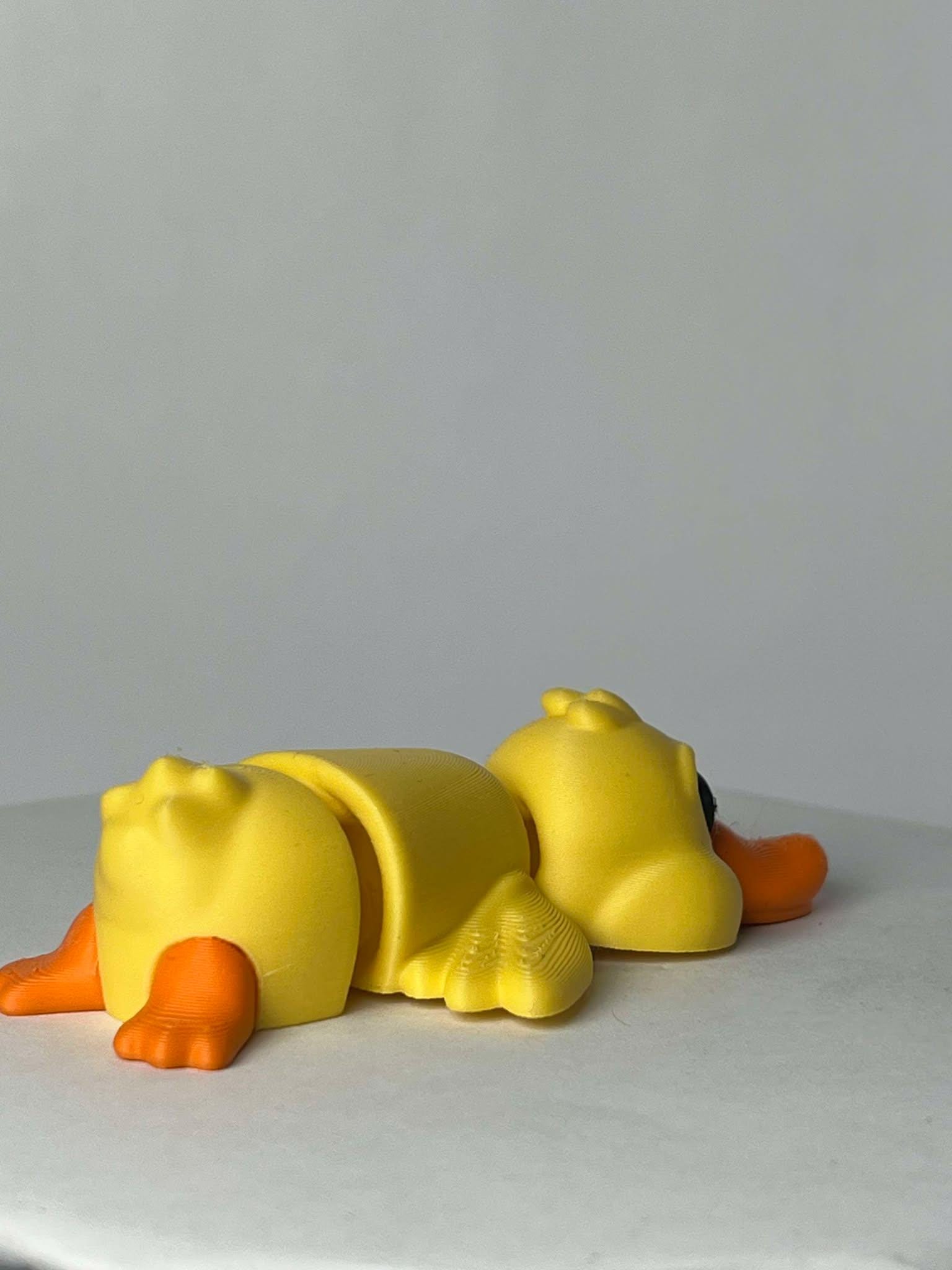 Duck Flexi - 3D Printed - Flexie - Yellow duck With Orange Beak
