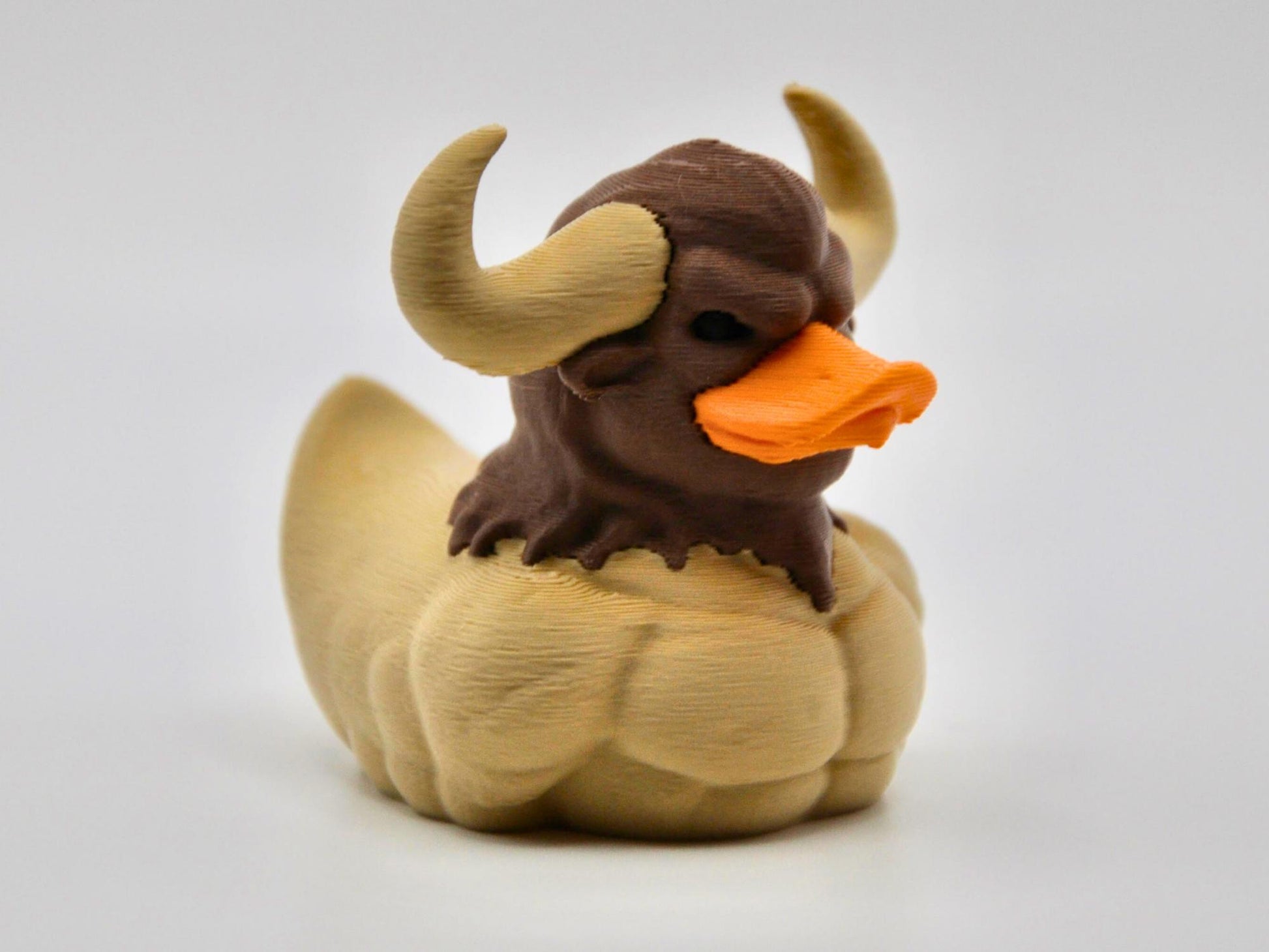 Minotour Duck - brown DUCK - duckjeeping - jeep - duck - long horn - cow - buff duck