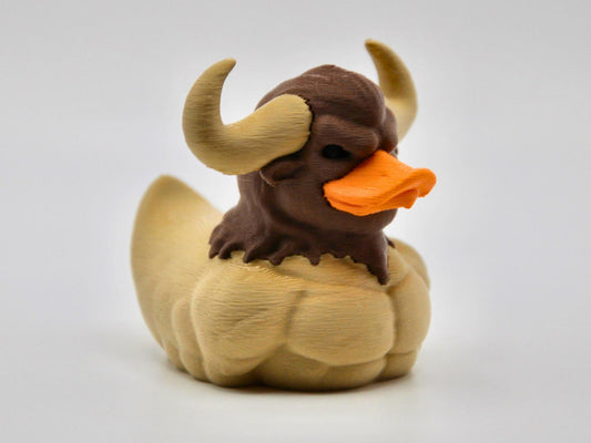 Minotour Duck - brown DUCK - duckjeeping - jeep - duck - long horn - cow - buff duck