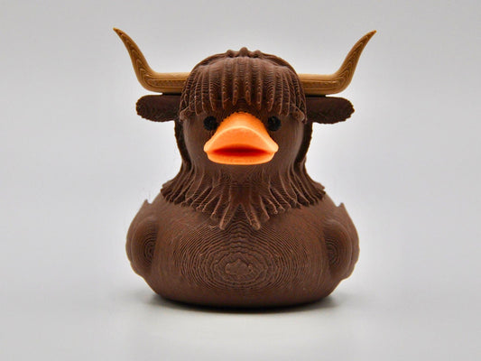 Highland Cow - brown DUCK - duckjeeping - jeep - duck - long horn - cow - buff duck