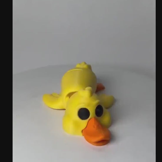 Duck Flexi  - 3D Printed - Flexie - Yellow duck With Orange Beak