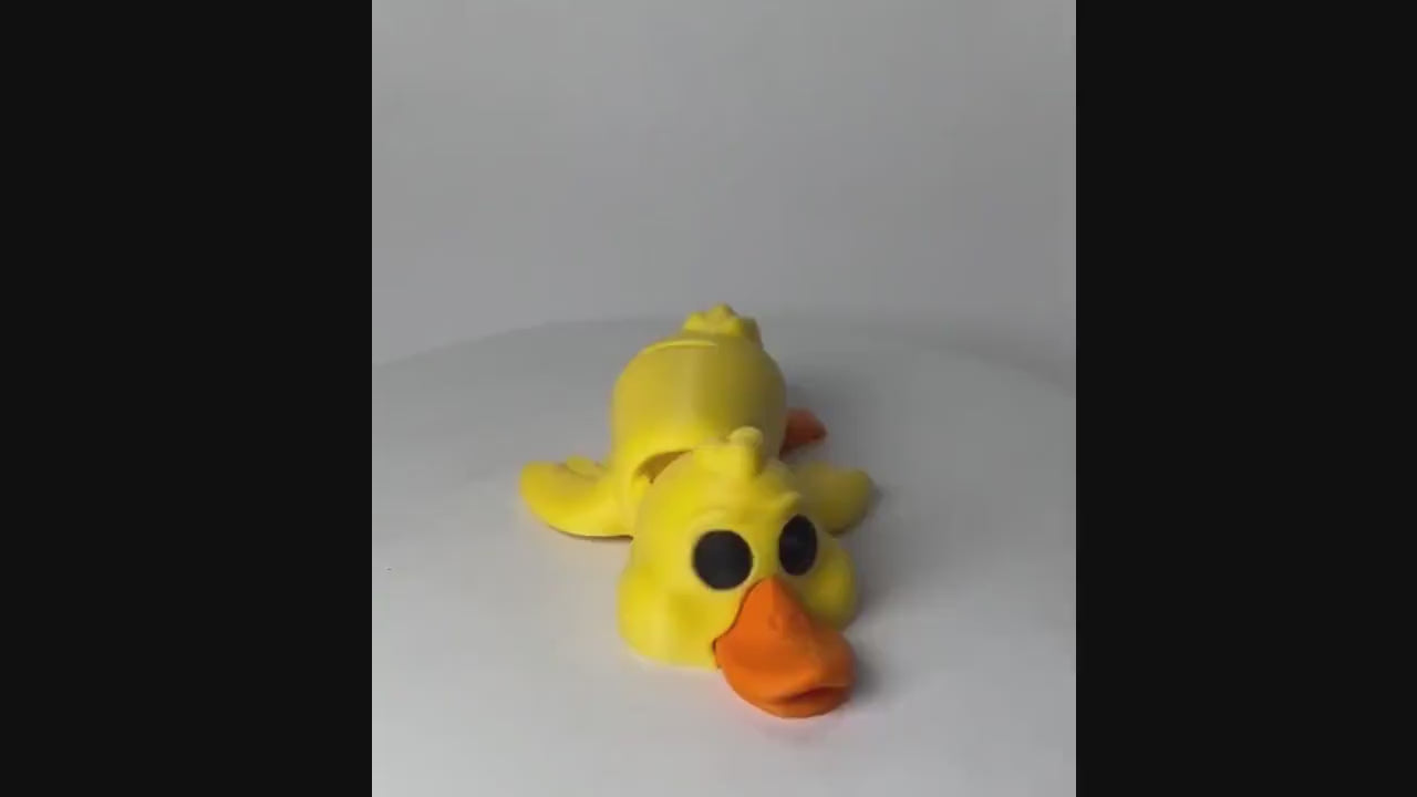 Duck Flexi  - 3D Printed - Flexie - Yellow duck With Orange Beak
