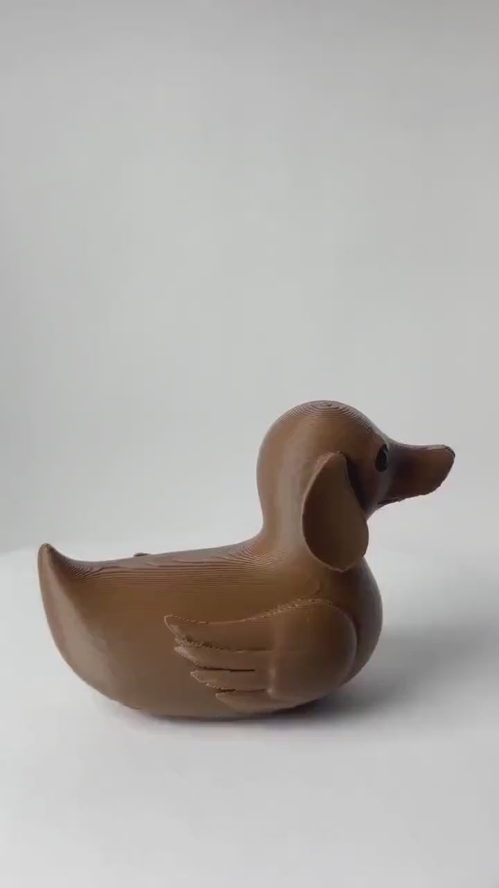 Dachshund Duck - Jeep Ducking Character for Collectors - Brown Dachshund dog - PVC Free, Unisex, Fun and Nostalgic Design