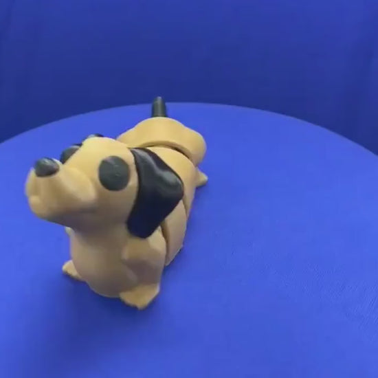 Weiner dog Flexi  - 3D Printed - Flexie - Weiner dog - brown