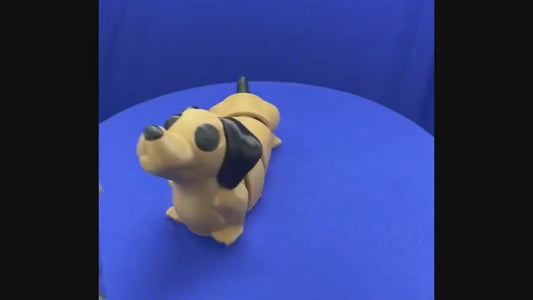 Weiner dog Flexi  - 3D Printed - Flexie - Weiner dog - brown